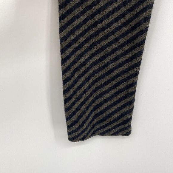 Cynthia Rowley Knitted Mock Neck Sweater Dress Chevron Long Sleeve Olive Black M - Picture 4 of 10